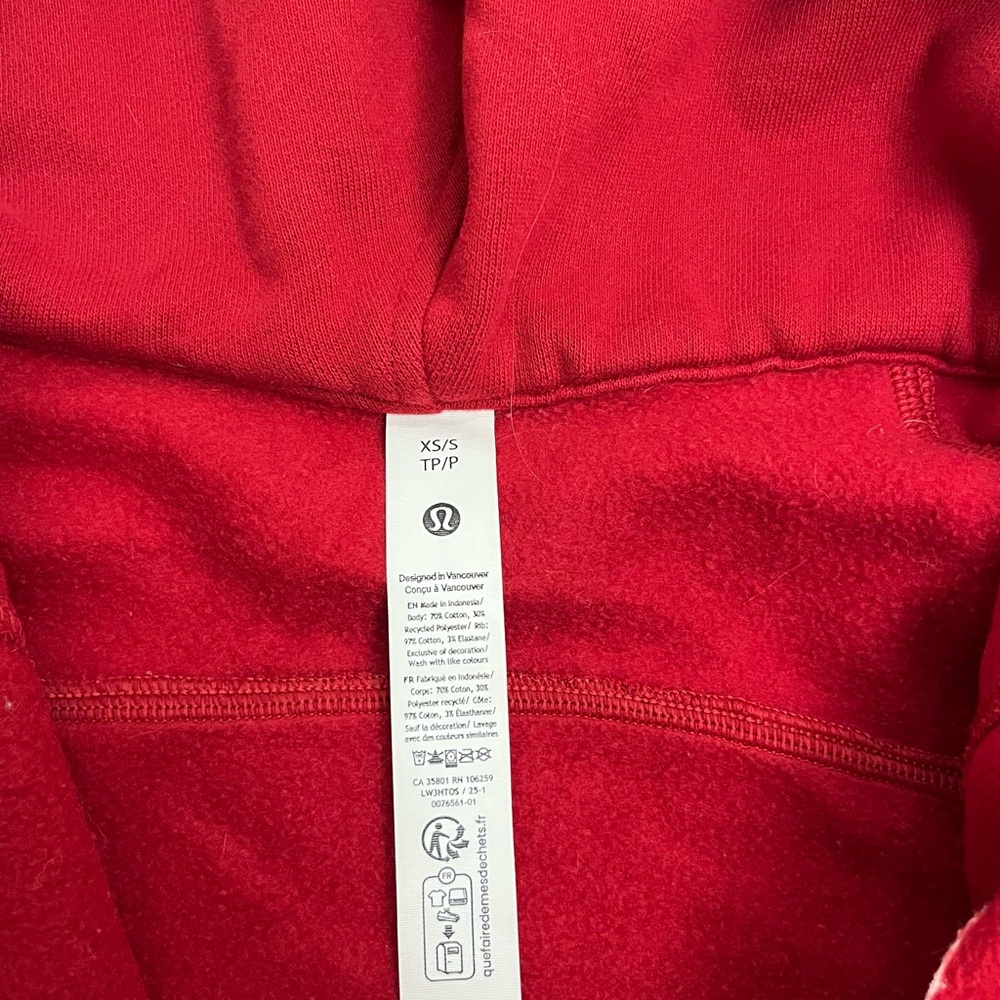 LULULEMON Stanford Scuba Hoodie Red Size XS/S - Picture 5 of 8